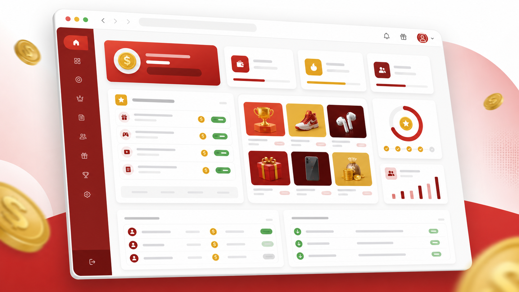 Cointifly member dashboard concept
